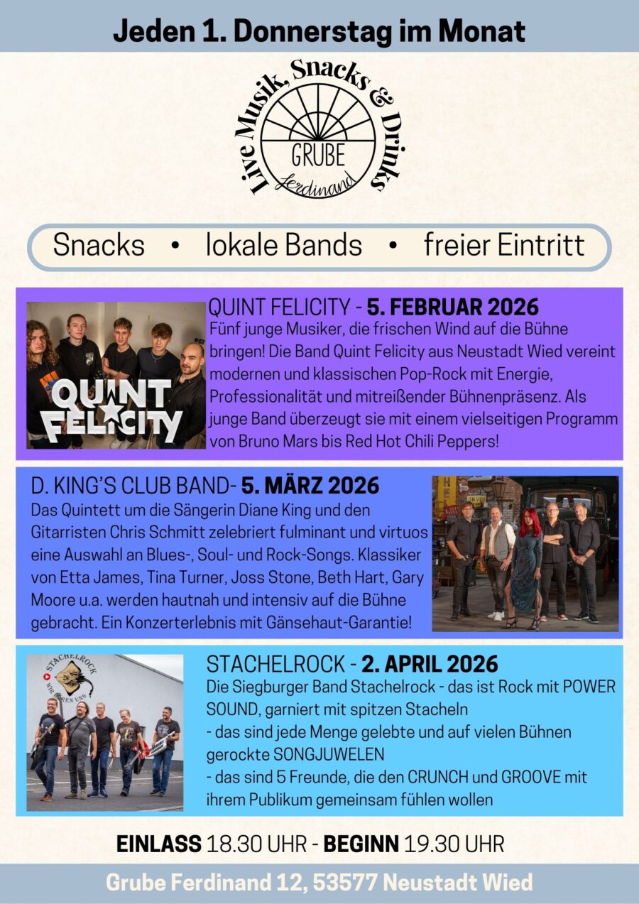 Konzerte Februar bis April